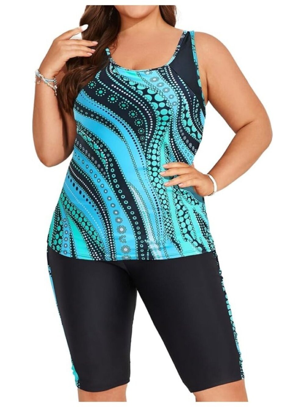 ✨Hanna Nikole Women's Plus Size Tankini Swimsuit 24W NWT